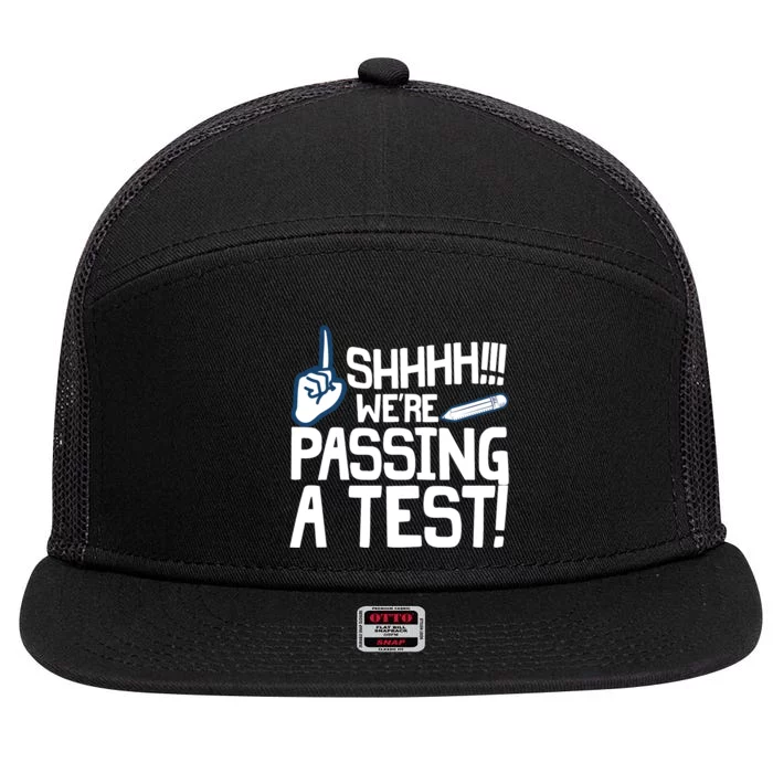 Funny Testing Day Art For Teacher Wo State Testing 7 Panel Mesh Trucker Snapback Hat