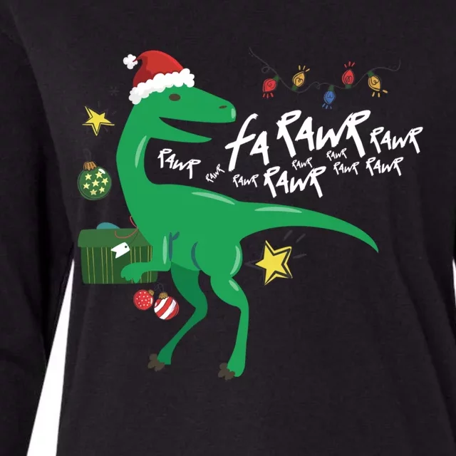 Funny Trex Dinosaur Ugly Christmas Fa Rawr Rawr Funny Gift Womens Cotton Relaxed Long Sleeve T-Shirt