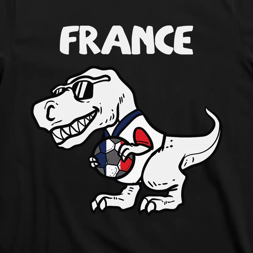 France Trex Dino French Flag Soccer Fan T-Shirt