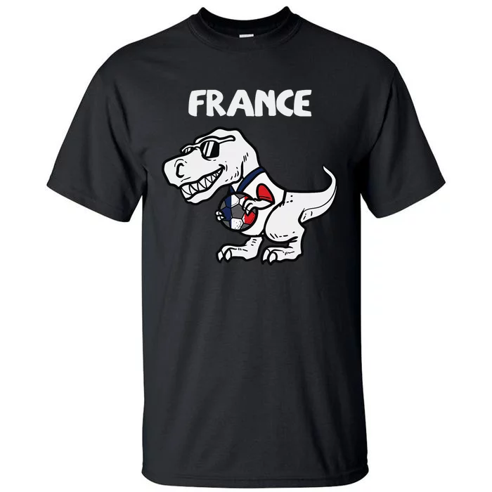 France Trex Dino French Flag Soccer Fan Tall T-Shirt