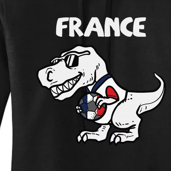 France Trex Dino French Flag Soccer Fan Women's Pullover Hoodie