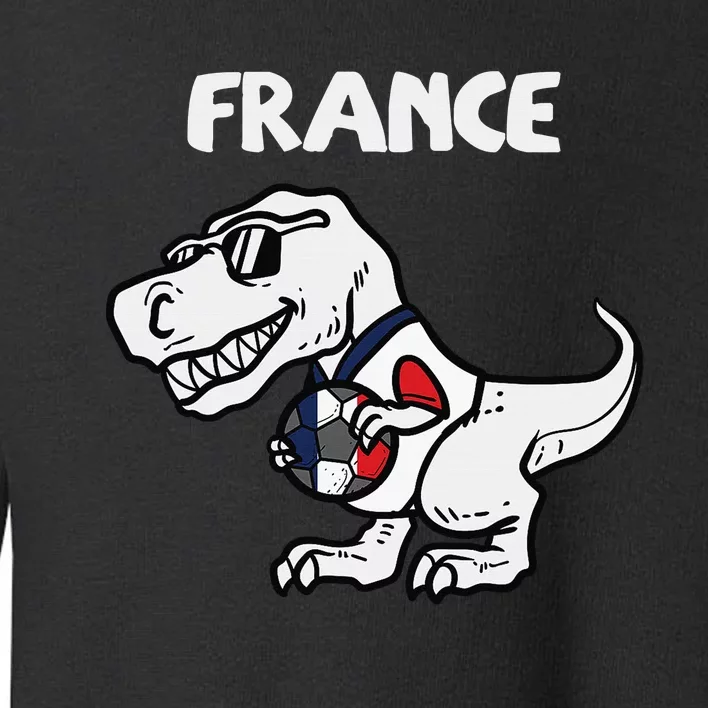 France Trex Dino French Flag Soccer Fan Toddler Sweatshirt