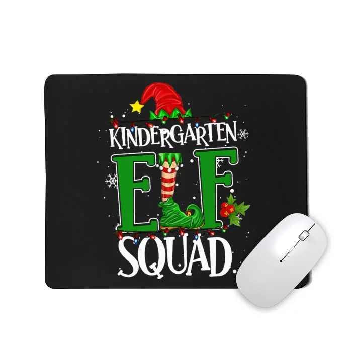 Festive Teacher Elf Squad Pajamas with Christmas Lights Mousepad