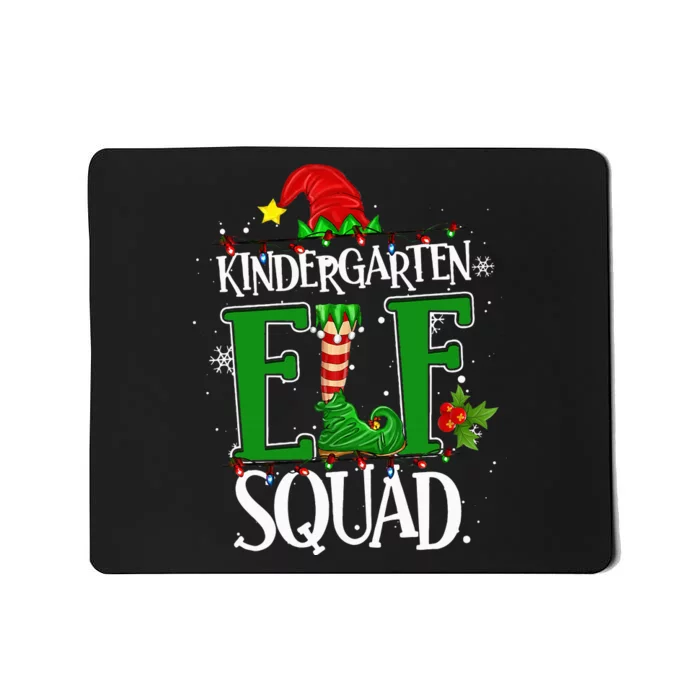 Festive Teacher Elf Squad Pajamas with Christmas Lights Mousepad