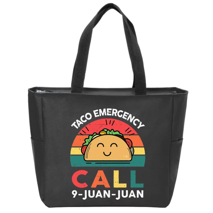 Funny Taco Emergency Call 9 Juan Juan Taco Tuesday Mexican Zip Tote Bag