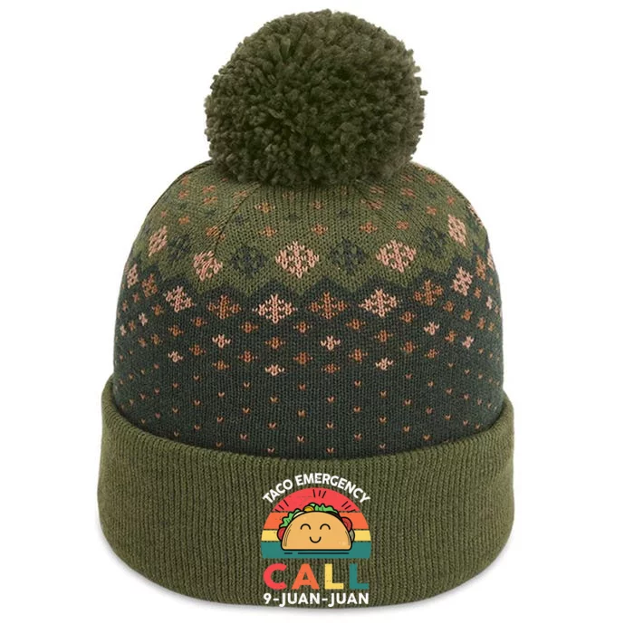 Funny Taco Emergency Call 9 Juan Juan Taco Tuesday Mexican The Baniff Cuffed Pom Beanie