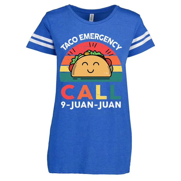 Funny Taco Emergency Call 9 Juan Juan Taco Tuesday Mexican Enza Ladies Jersey Football T-Shirt