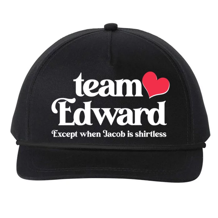 Funny Team Edward Except When Jacob Snapback Five-Panel Rope Hat