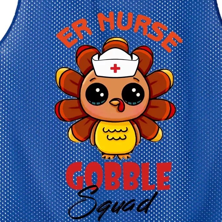 Funny Turkey Er Nurse Gobble Squad Thanksgiving Gift Mesh Reversible Basketball Jersey Tank