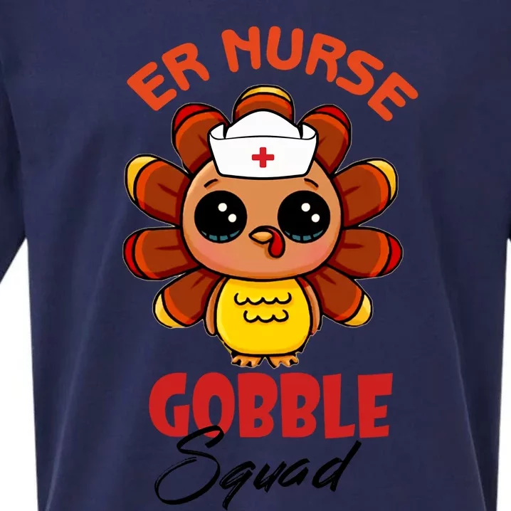 Funny Turkey Er Nurse Gobble Squad Thanksgiving Gift Sueded Cloud Jersey T-Shirt