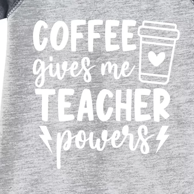 Funny Teaching Educator Coffee Gives Me Teacher Powers Gift Infant Baby Jersey Bodysuit