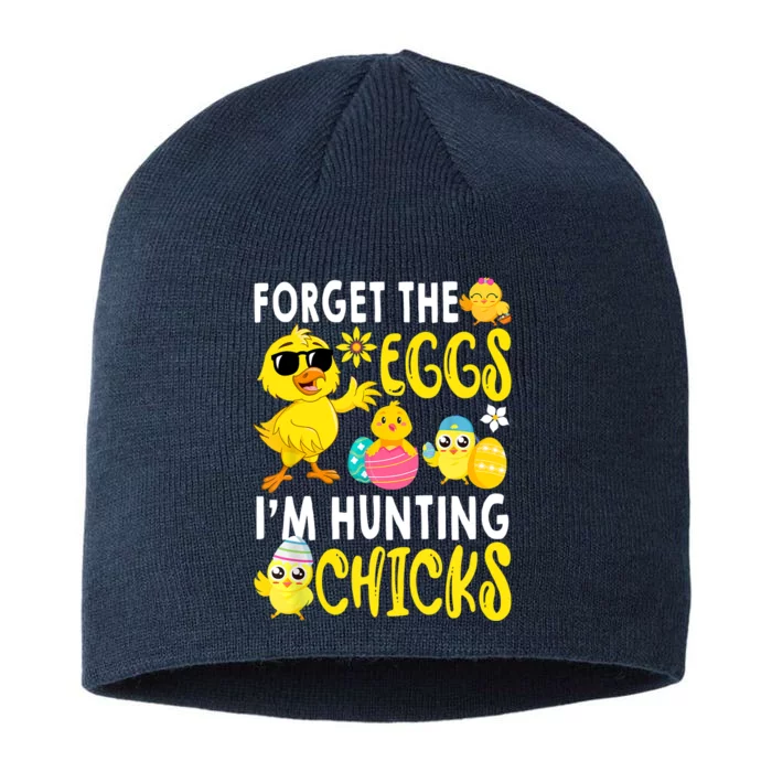 Forget The Eggs I'm Hunting Chicks Funny Happy Easter Day 8 1/2in Sustainable Knit Beanie