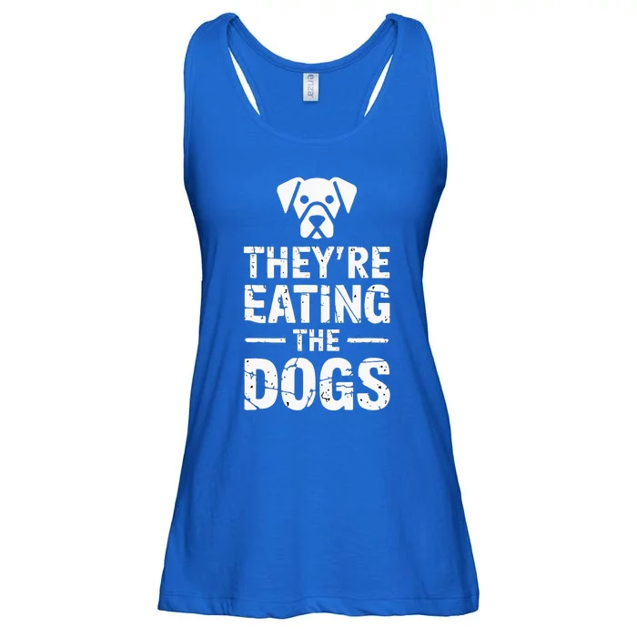 Funny TheyRe Eating The Dogs Ladies Essential Flowy Tank