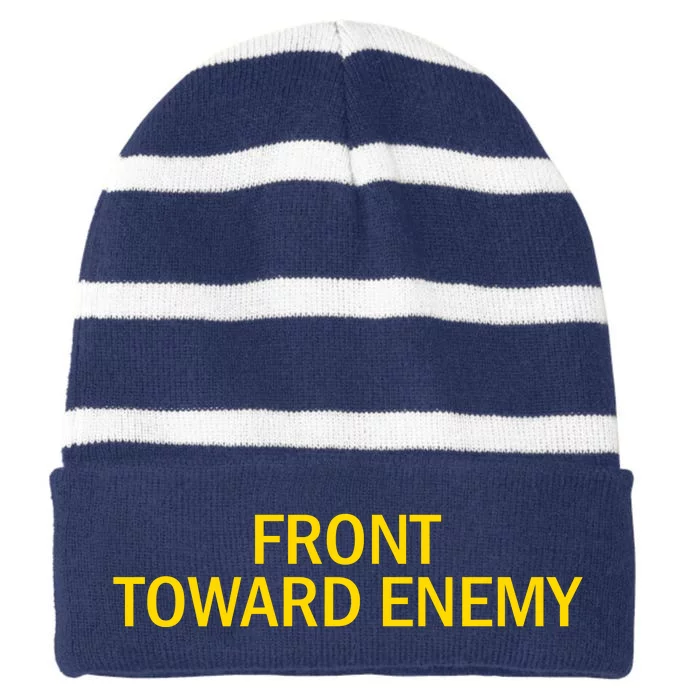 Front Toward Enemy Striped Beanie with Solid Band