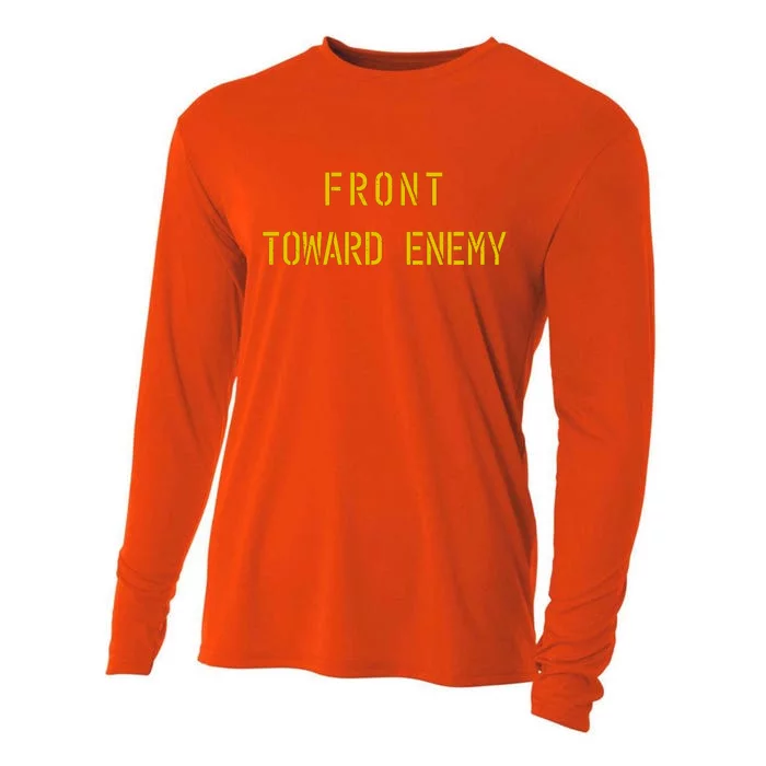 Front Toward Enemy Military Quote Vintage Cooling Performance Long Sleeve Crew