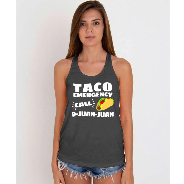 Funny Taco Emergency Cinco De Mayo Women Women's Knotted Racerback Tank