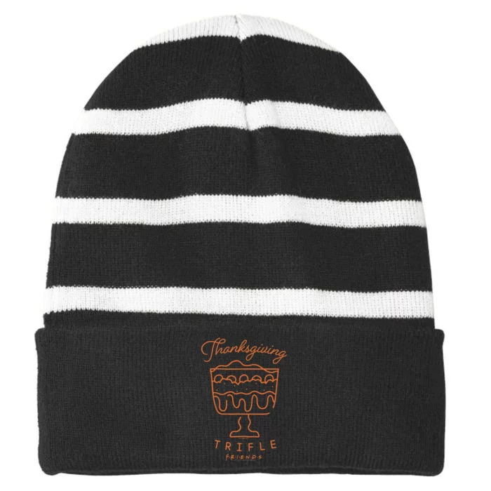 Friends Thanksgiving English Trifle Logo Striped Beanie with Solid Band