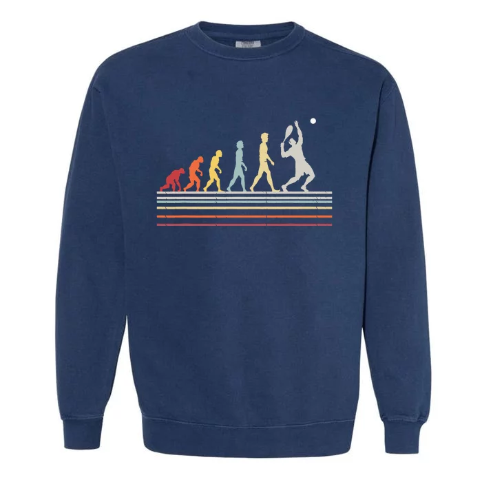 Funny Tennis Evolution Of Man Sport Retro Vintage Gift Garment-Dyed Sweatshirt