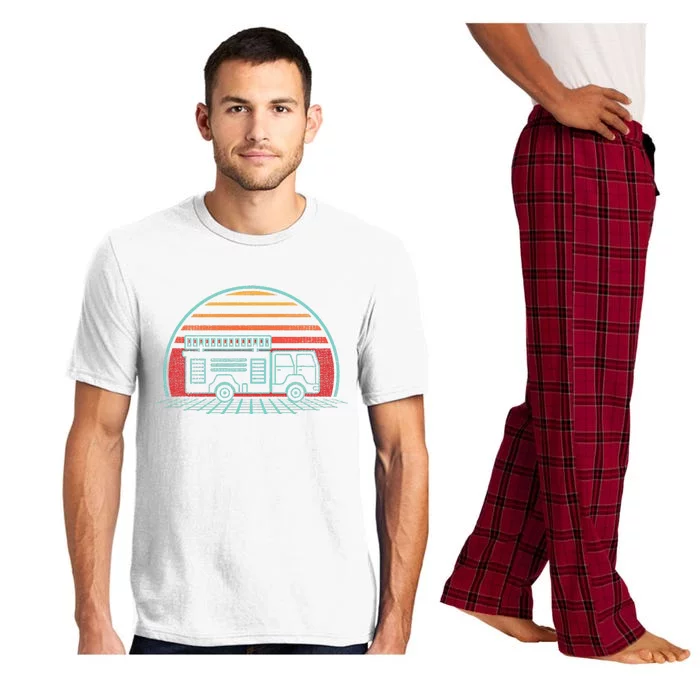 Fire Truck Engine Retro 80s Style Pajama Set