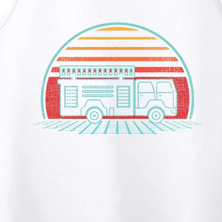 Fire Truck Engine Retro 80s Style Performance Tank