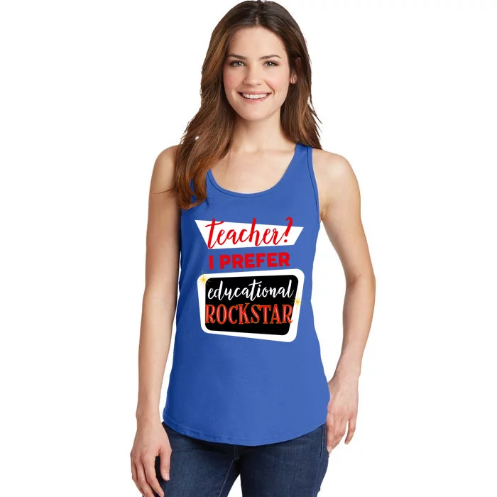 Funny Teacher Educational Rockstar Teaching Back To School Cool Gift Ladies Essential Tank