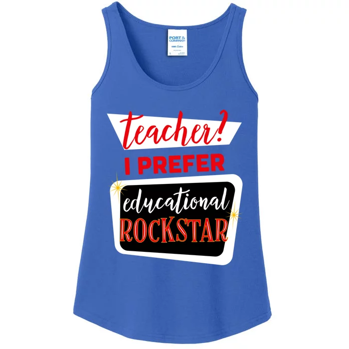 Funny Teacher Educational Rockstar Teaching Back To School Cool Gift Ladies Essential Tank