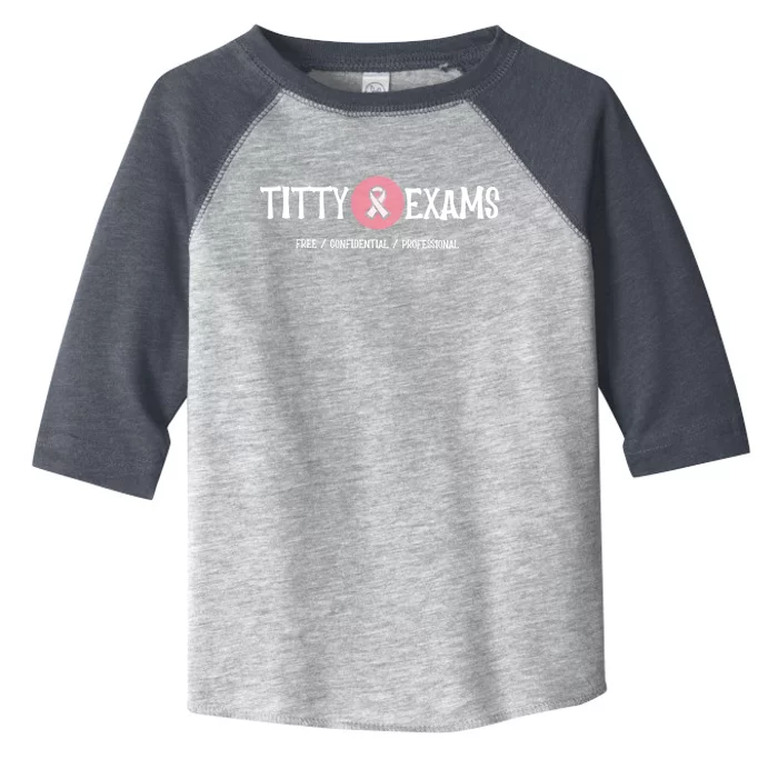 Funny Titty Exams Save The Tatas Breast Cancer Awareness Gift Toddler Fine Jersey T-Shirt