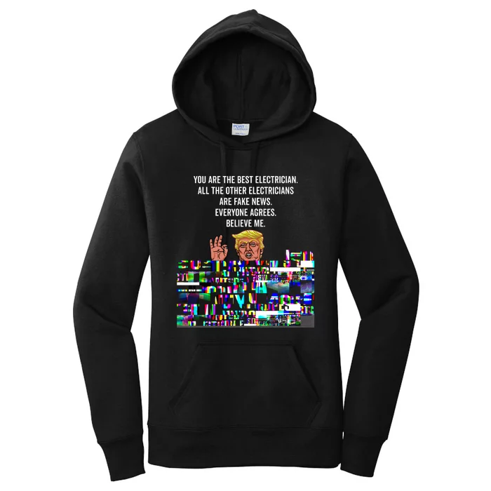 Funny Trump Electrician Lineman Women's Pullover Hoodie