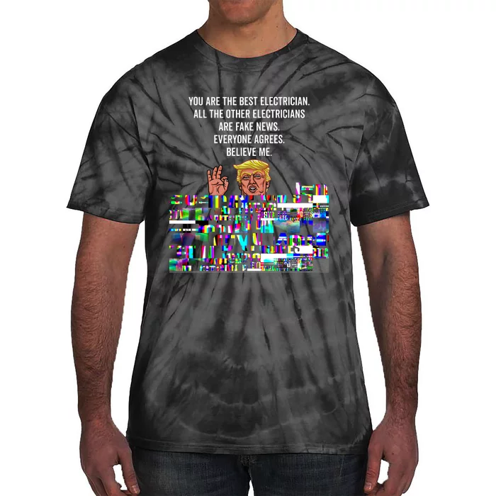 Funny Trump Electrician Lineman Tie-Dye T-Shirt