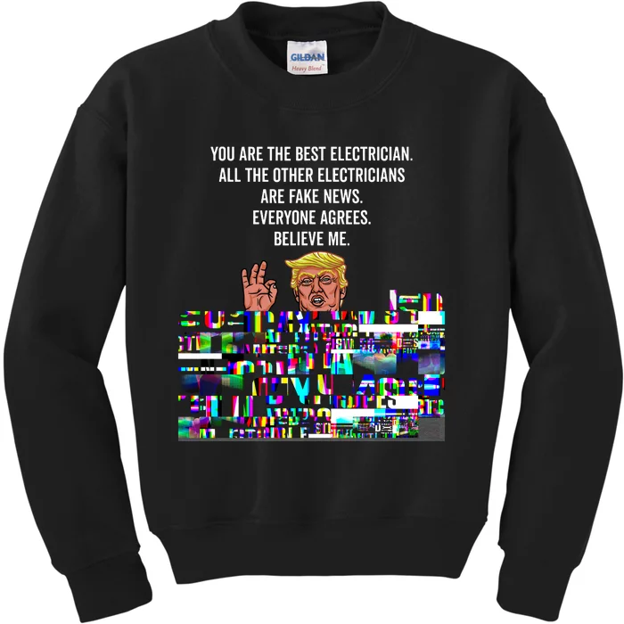 Funny Trump Electrician Lineman Kids Sweatshirt