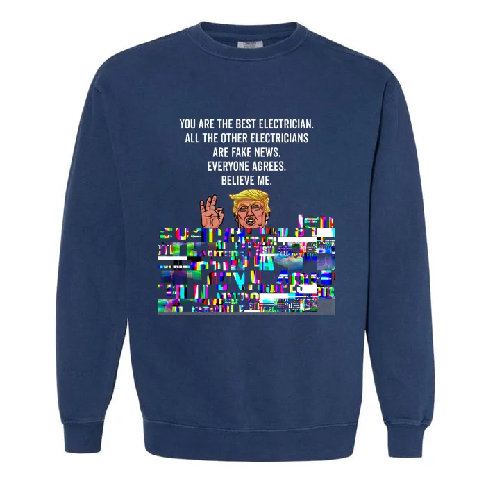 Funny Trump Electrician Lineman Garment-Dyed Sweatshirt