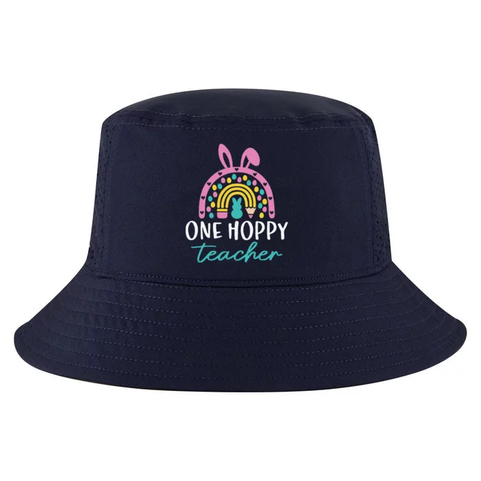 Funny Teacher Easter Day Rainbow Bunny One Hoppy Teacher Cool Comfort Performance Bucket Hat