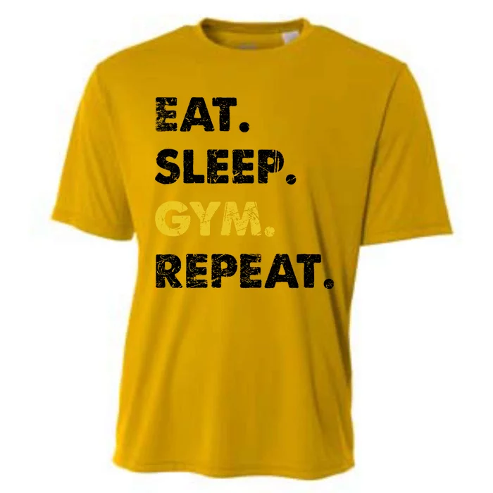 Fitness Training Eat Sleep Gym Repeat Meaningful Gift Cooling Performance Crew T-Shirt