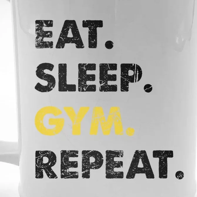 Fitness Training Eat Sleep Gym Repeat Meaningful Gift Front & Back Beer Stein