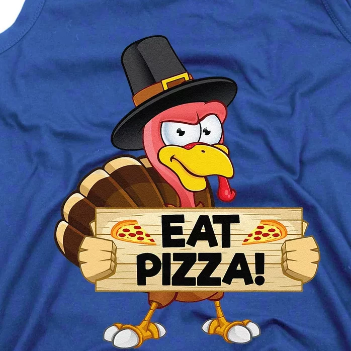 Funny Turkey Eat Pizza Vegan Funny Thanksgiving Tank Top