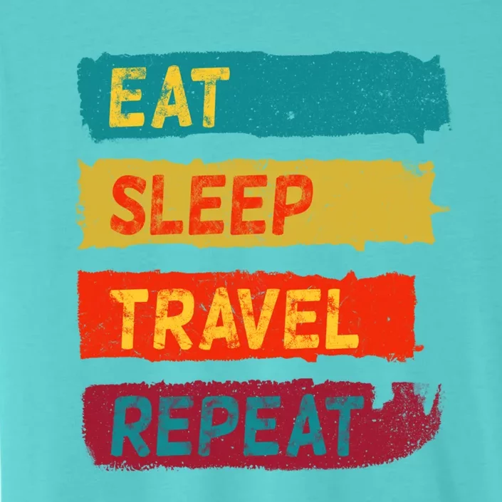 Funny Travel Enthusiast Eat Sleep Travel Repeat Gift ChromaSoft Performance T-Shirt