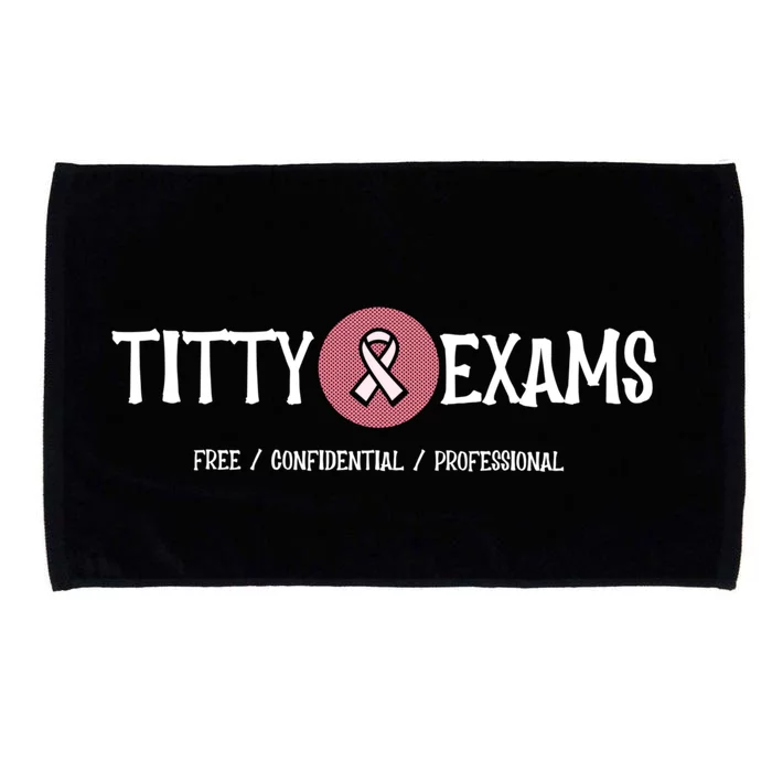 Funny Titty Exams Save The Tatas Breast Cancer Awareness Gift Microfiber Hand Towel