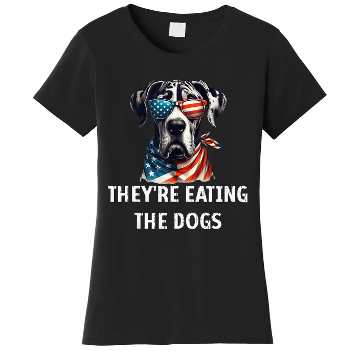 Funny TheyRe Eating The Dogs America Election Trump 2024 Women's T-Shirt