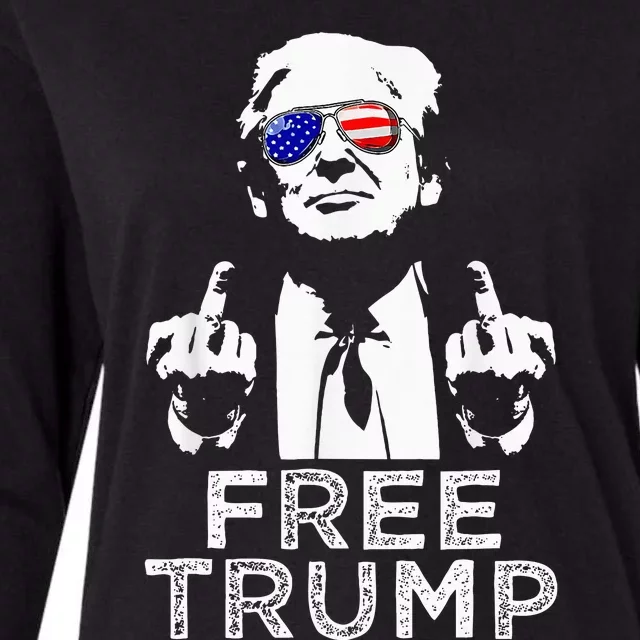 Free Trump Free Donald Trump 2024 Womens Cotton Relaxed Long Sleeve T-Shirt