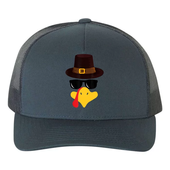 Funny Turkey Face Matching Family Thanksgiving Pilgrim Party Yupoong Adult 5-Panel Trucker Hat