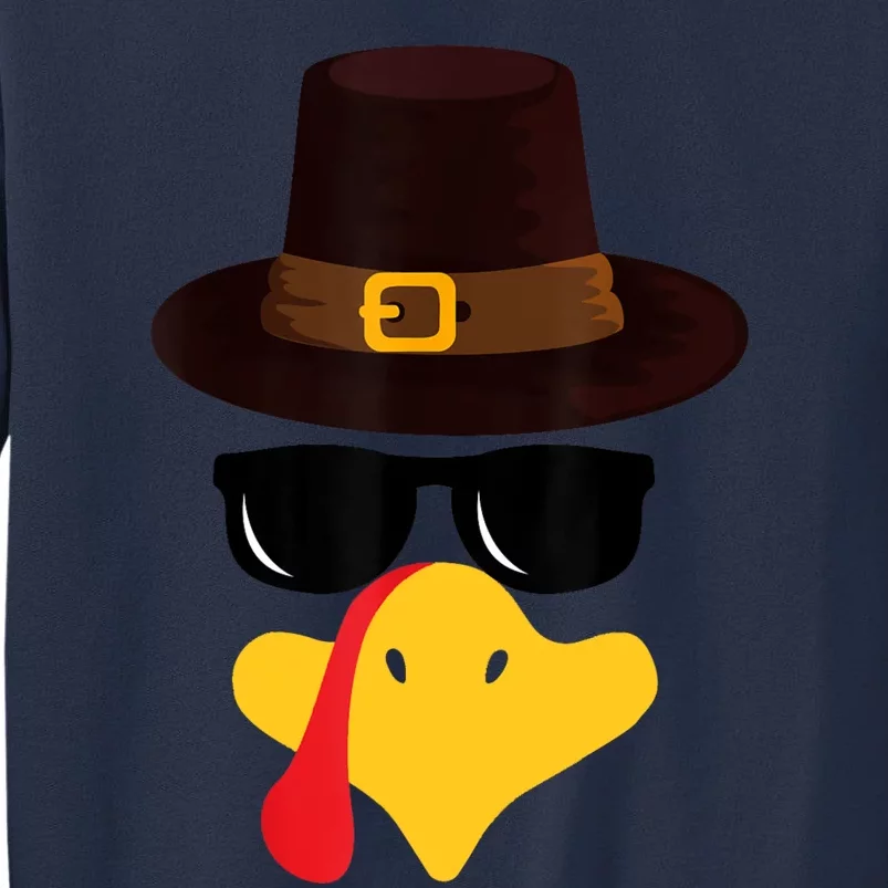 Funny Turkey Face Matching Family Thanksgiving Pilgrim Party Sweatshirt