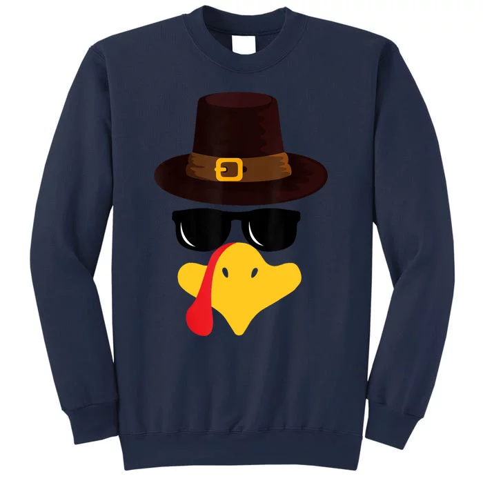 Funny Turkey Face Matching Family Thanksgiving Pilgrim Party Sweatshirt