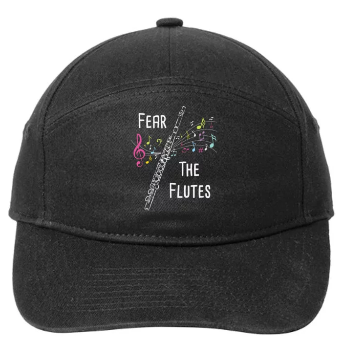 Fear The Flutes Flute Player Flutist Marching Band Music 7-Panel Snapback Hat