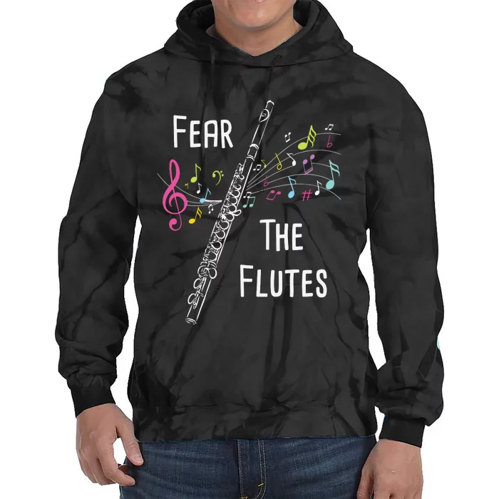 Fear The Flutes Flute Player Flutist Marching Band Music Tie Dye Hoodie