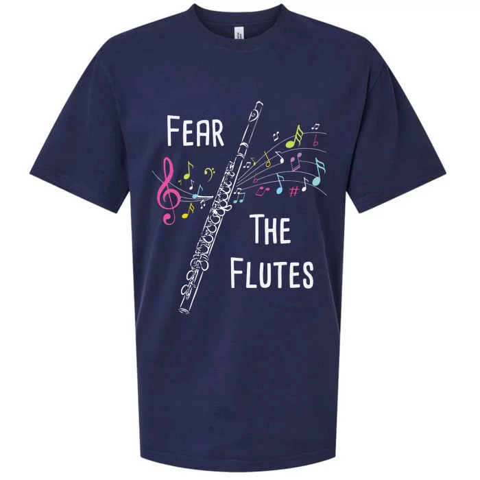 Fear The Flutes Flute Player Flutist Marching Band Music Sueded Cloud Jersey T-Shirt