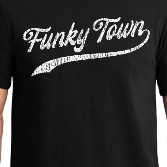 FUNKY TOWN Fort Worth TX Baseball Style Design With Details Pajama Set