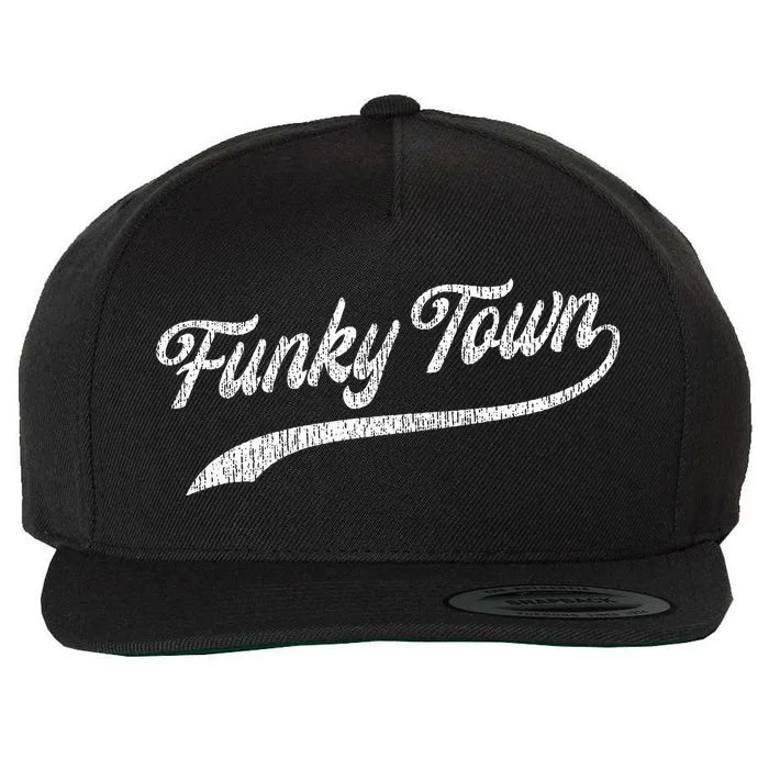 FUNKY TOWN Fort Worth TX Baseball Style Design With Details Wool Snapback Cap