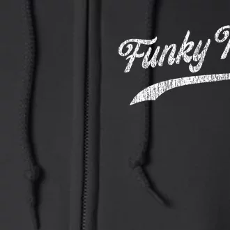 FUNKY TOWN Fort Worth TX Baseball Style Design With Details Full Zip Hoodie