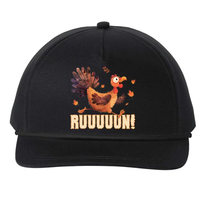 Funny Turkey Fun Run Thanksgiving Footrace Trot Funny Gift Snapback Five-Panel Rope Hat