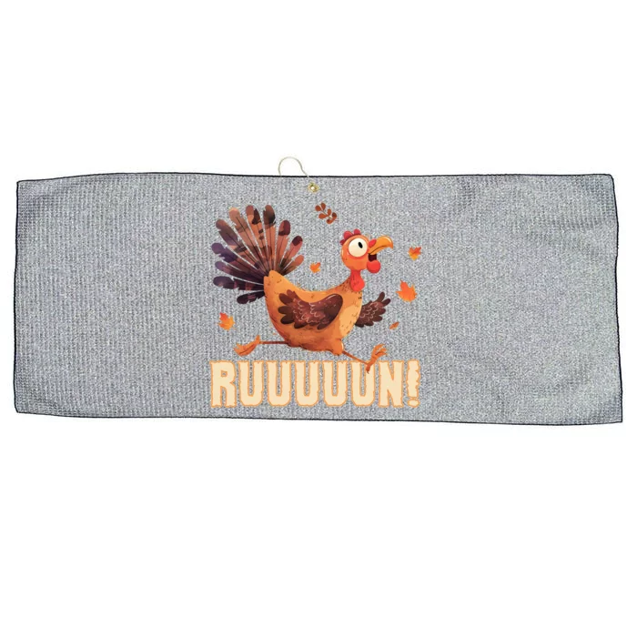 Funny Turkey Fun Run Thanksgiving Footrace Trot Funny Gift Large Microfiber Waffle Golf Towel